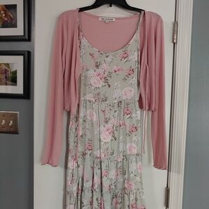Wildflowers Pink and Floral Midi Dress